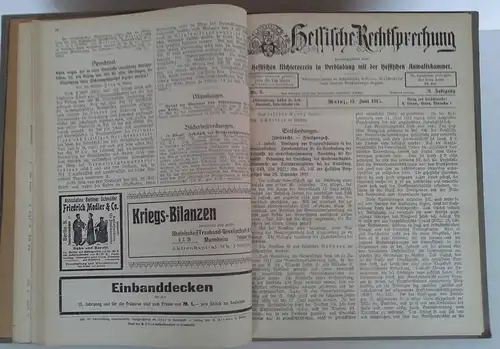 Großherzogtum Hessen Recht Gesetz Hessische Rechtsprechung Zeitschrift 1916 
