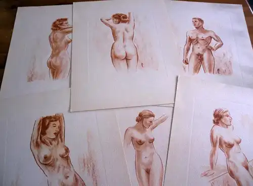 Grafik Frauen Akt Kunst Mappe der Deutsche Leibeszucht 12 Blätter Manö Paulssen 