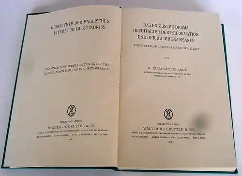 England Literatur Geschichte Renaissance Reformation Shakespeare Drama 2 Bände