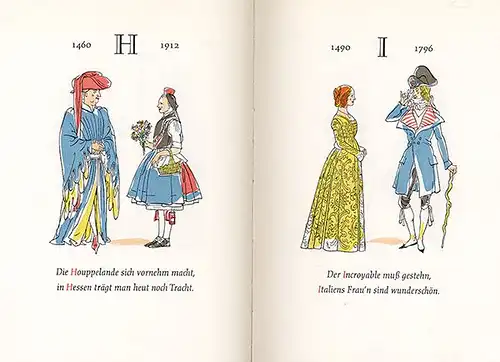 Deutschland Mode ABC Kostüm und Kleidung Fritz Kredel Kunst Grafik Buch 1957