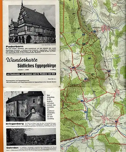 Westfalen Lippe Egge Paderborn Steinheim Detmold Altenbeken 2 Wanderkarten 1964