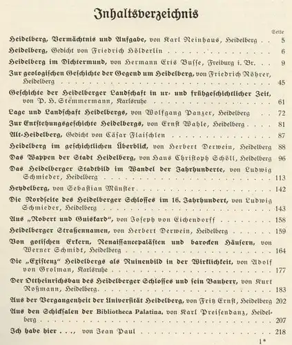 Baden Neckar Heidelberg Stadt Geschichte Vororte Eberbach Volkskunde Buch 1939