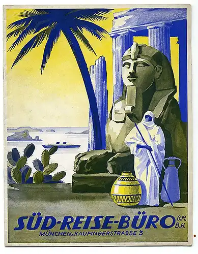 München Süd Reisebüro Reklame Prospekt für Venedig Afrika Sizilien Reisen 1938