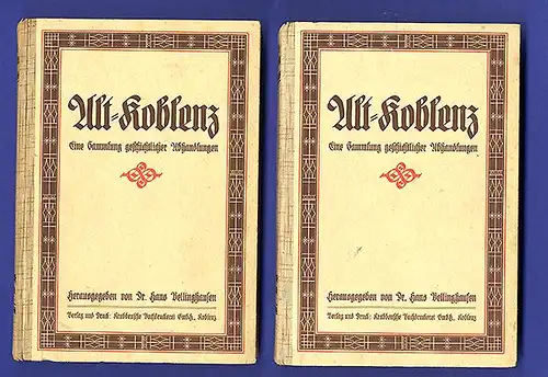 Rheinland Pfalz Alt Koblenz Mittelalter Stadt Geschichte Chronik 2 Bände 1929