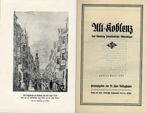 Rheinland Pfalz Alt Koblenz Mittelalter Stadt Geschichte Chronik 2 Bände 1929