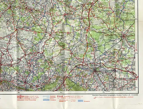 Alte Landkarte Ravenstein Auto Straßen Karte Bremen Nordsee Leer Papenburg 1950