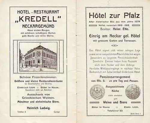 Baden Neckar Neckargmünd Geschichte Werbung Reklame alter Reiseführer 1904