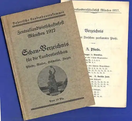 Bayern München Landwirtschaft Viehzucht Ausstellung Pferde Rinder Schweine 1927
