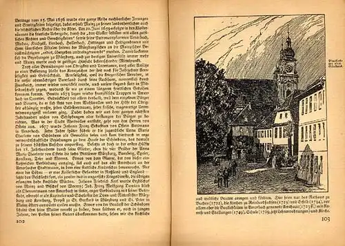 Baden Odenwald Amorbach gezeichnet von Otto Ubbelohde Kunst Grafik Buch 1923