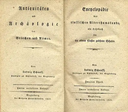 Antike Geschichte Archäologie Mythologie der Griechen und Römer 2 Bände 1820