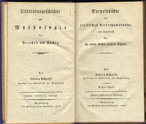 Antike Geschichte Archäologie Mythologie der Griechen und Römer 2 Bände 1820