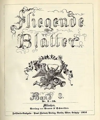 München Fliegende Blätter Humor Satire Zeitschrift Nummer 1 - 24 Faksimile 1934