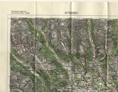Landkarte Österreich Alpen Steindorf Judendorf Triegen Tamsweg Wanderkarte 1954