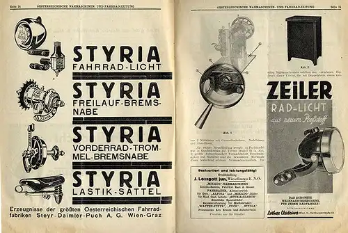 Österreich Technik Nähmaschinen Fahrrad Zeitung Werbung Reklame 3 Hefte 1937