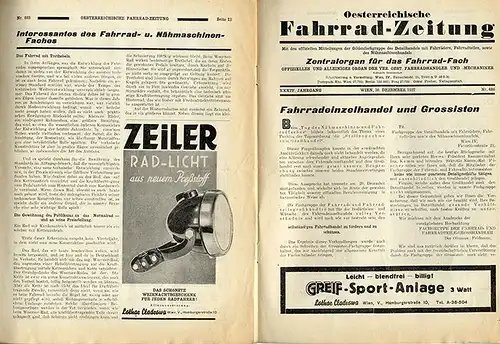 Österreich Technik Nähmaschinen Fahrrad Zeitung Werbung Reklame 3 Hefte 1937