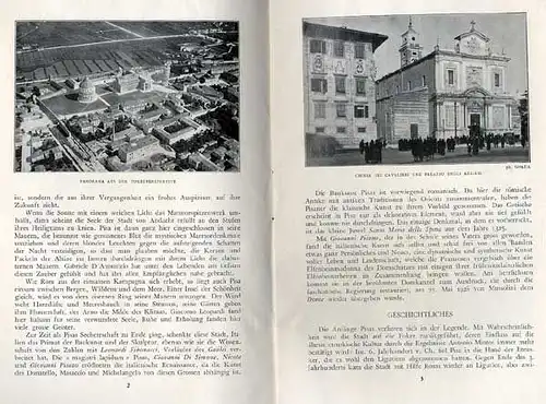 Italien Pisa Stadt Geschichte Kultur Kunst Reiseführer und Postkarte 1925