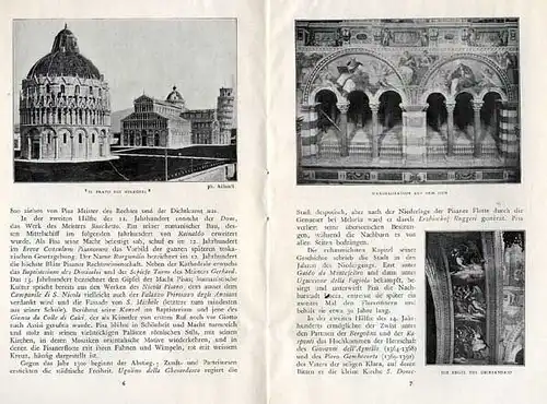 Italien Pisa Stadt Geschichte Kultur Kunst Reiseführer und Postkarte 1925