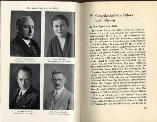 Der Deutsche Gewerkschaftsbund Geschichte bis 1933 Wilhelm Wiedfeld signiert