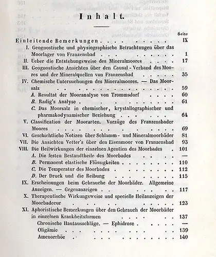 Böhmen Franzensbad Salinische Eisenmoor Bäder Medizin Heilquellen Buch 1850