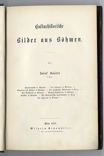 Böhmen Sudeten Mittelalter Geschichte Kultur Historische Bilder Buch 1879