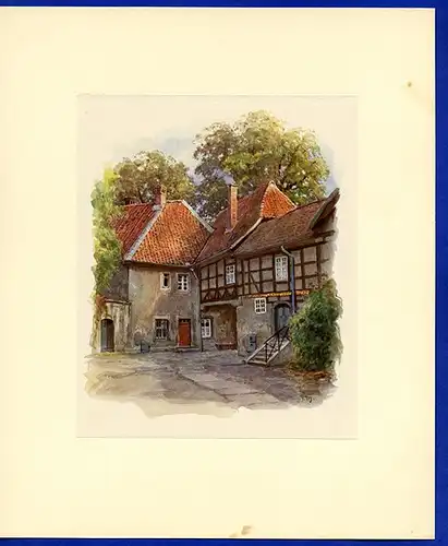 Niedersachsen Schöningen Helmstedt 13 Aquarelle Kunst Mappe Julius Menzel 1938