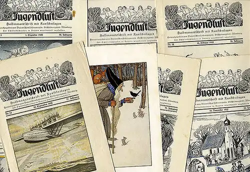 Bayern Schule Kinder Jugendlust Zeitschrift mit Kunstbeilagen 13 Hefte 1932