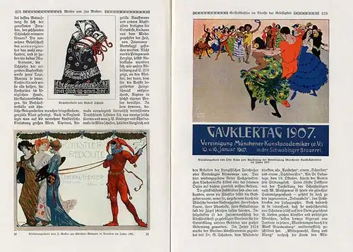 Grafik Jugendstil Künstlerkarten Feste und Einladung Griffelkunst 1910