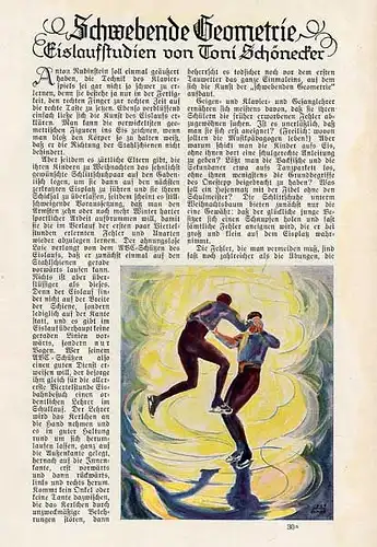 Kunst Malerei Winter Sport  Schlittschuh Eislauf der Maler Toni Schönecker 1927 