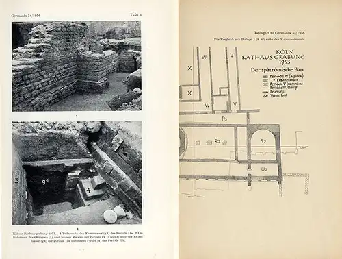 Rhein Köln Archäologie Römische Bauten unter dem Kölner Rathaus Buch 1953