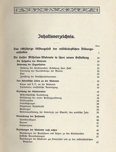 Berlin Studentica Militär Arzt Medizin Kaiser Wilhelm Akademie Festschrift 1910