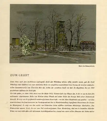 Bayern Franken Würzburg Krieg Zerstörung Wiederaufbau Kunst Grafik Buch 1956