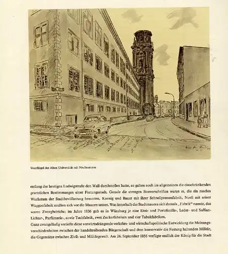 Bayern Franken Würzburg Krieg Zerstörung Wiederaufbau Kunst Grafik Buch 1956
