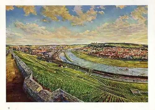Bayern Franken Würzburg Krieg Zerstörung Wiederaufbau Kunst Grafik Buch 1956