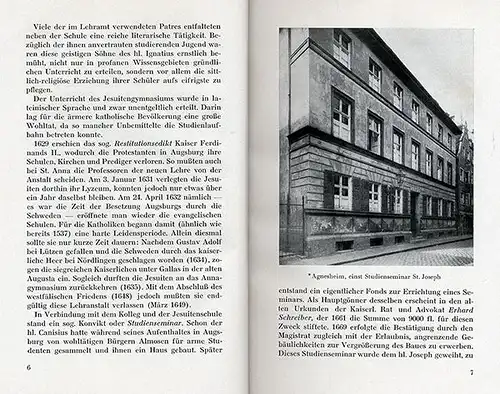 Bayern Augsburg 100 Jahre Sankt Stephan Gymnasium Seminar Festschrift 1928 