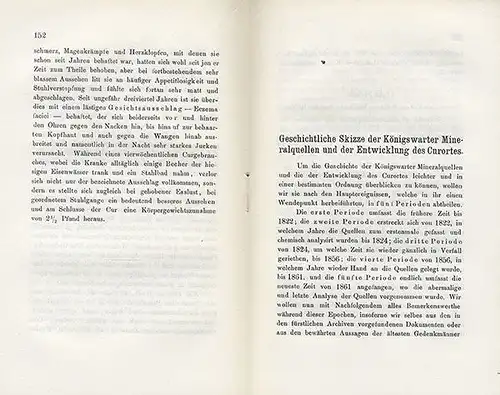 Böhmen Sudeten Eger Kurort Königswart Geschichte Heilquellen Bäder Buch von 1873
