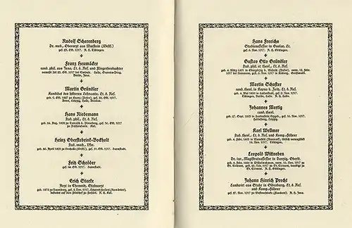 Deutschland Studentika Weltkrieg Tote Gedenkbuch des Kyffhäuser Verbandes 1922 