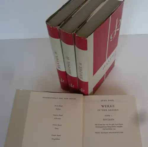 Deutsche Literatur Klassik Romantik Jean Paul Werke 4 Bände Bong Verlag 1966