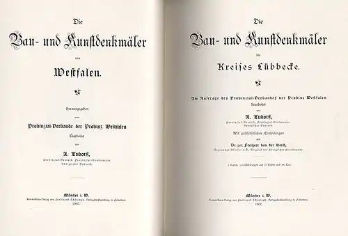 Westfalen Kunst Architektur Denkmal Topografie Bochum Stadt Kreis Lübbecke 1906