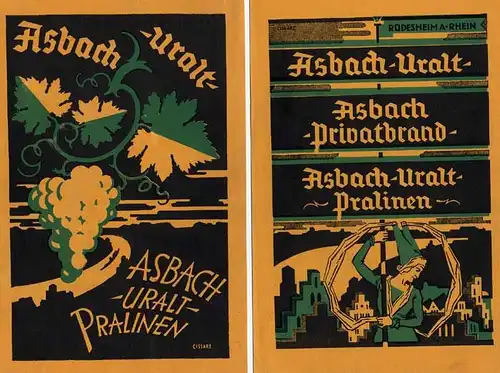 Werbung Reklame Rüdesheim Weinbrand Asbach Uralt 16 Anzeigen 1930
