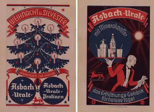 Werbung Reklame Rüdesheim Weinbrand Asbach Uralt 16 Anzeigen 1930