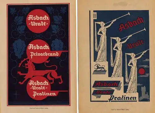Werbung Reklame Rüdesheim Weinbrand Asbach Uralt 16 Anzeigen 1930