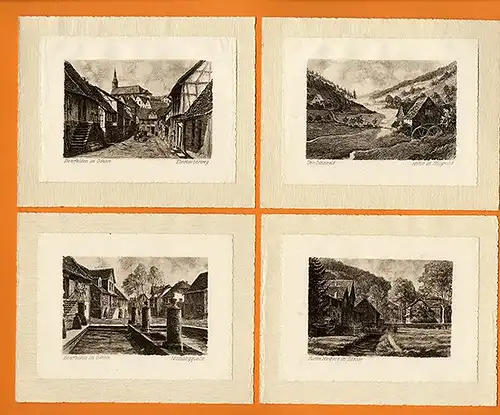 Hessen Odenwald Beerfelden 6 Kupferdrucke Gerling Kunst Grafik Mappe 1926