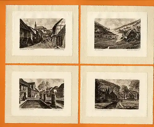 Hessen Odenwald Beerfelden 6 Kupferdrucke Gerling Kunst Grafik Mappe 1926 