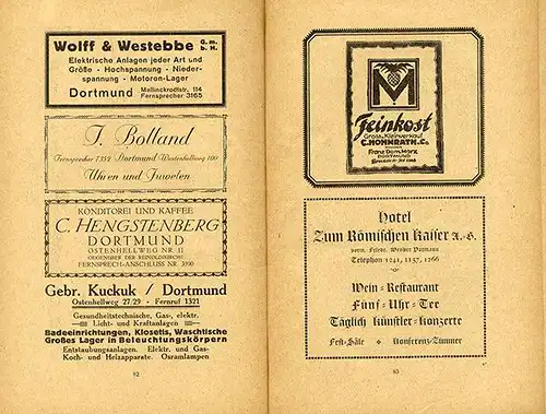 Westfalen Musik Bach Fest in Dortmund Stadt Geschichte Festschrift 1922