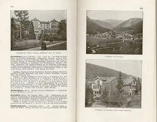 Thüringen Thüringer Wald Hotel Gaststätten Reiseführer Jugendstil Buch 1916