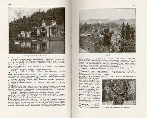 Thüringen Thüringer Wald Hotel Gaststätten Reiseführer Jugendstil Buch 1916