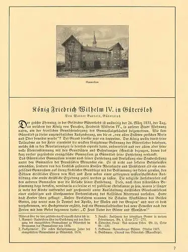 Westfalen Gütersloh 75Jahre Schule Gymnasium Heimat Geschichte Festschrift 1926 