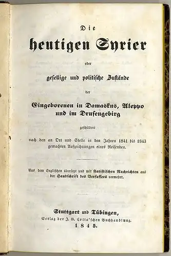 Naher Osten Syrien Libanon Beirut Damaskus Aleppo Orient Reise Halbleder 1845  