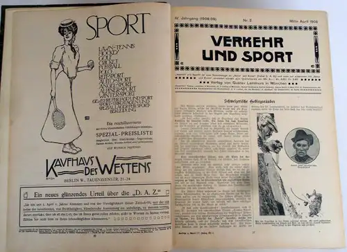 Alpen Verkehr und Sport und Gesundheit Zeitschrift Deutsche Alpenzeitung 1907/09