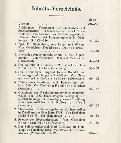 Hessen Wetterau Friedberg Geschichte und Landeskunde Heft 3 Zeitschrift 1911